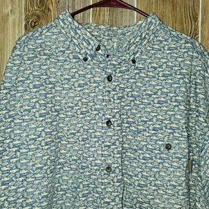Woolrich Camper Print (2XL) Blue Camp Shirt